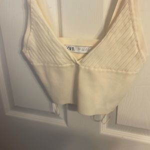 NWOT Zara Knit Cream Tank NWOT Medium